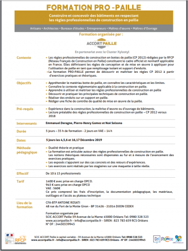 Formation Pro-Paille